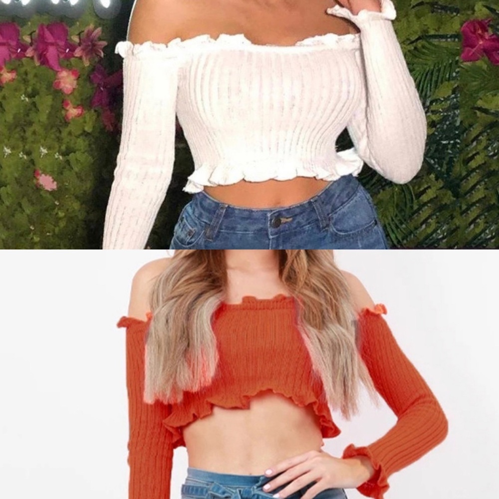 Off the shoulder crop top